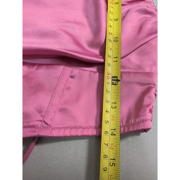 Women's Xsmall Satin Pink Cowl Neck Corset Crop Top Barbiecore Party Y2K - Picture 11 of 12